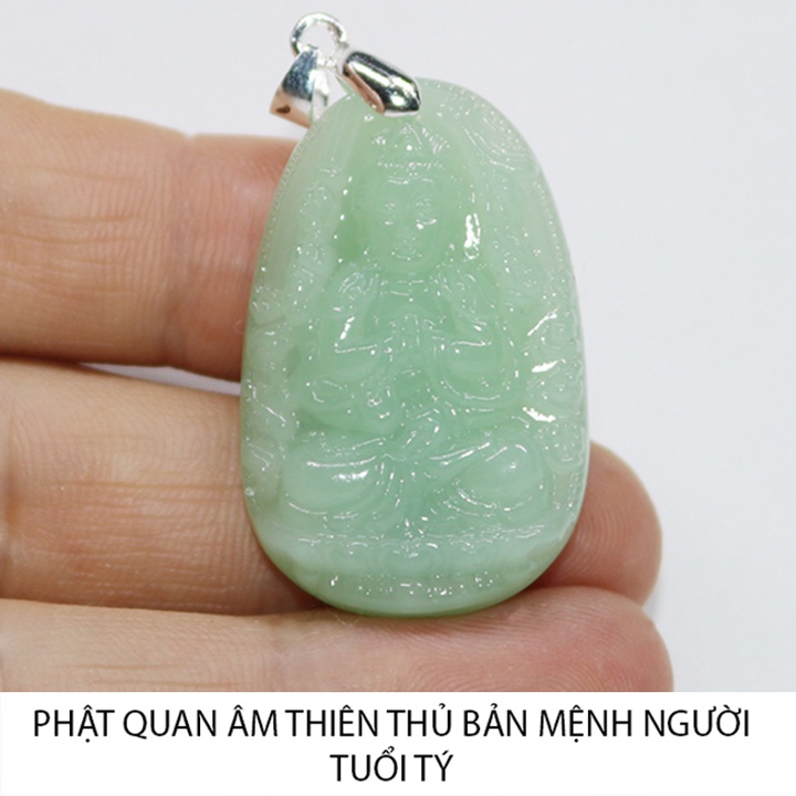 Mặt dây chuyền vòng đeo cổ mặt phật Hư Không Tạng bồ tát size bé - Phật bản mệnh người tuổi sửu, tuổi dần