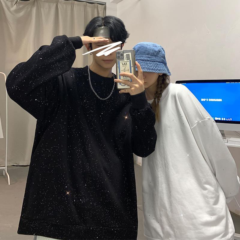 (A281) Áo thun dài tay thu đông 2 màu đen - trắng lấp lánh | BigBuy360 - bigbuy360.vn