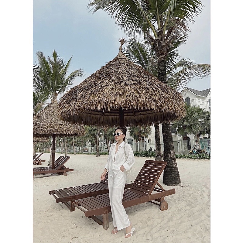 SET SƠ MI ĐŨI TƠ TAY DÀI FORM RỘNG
