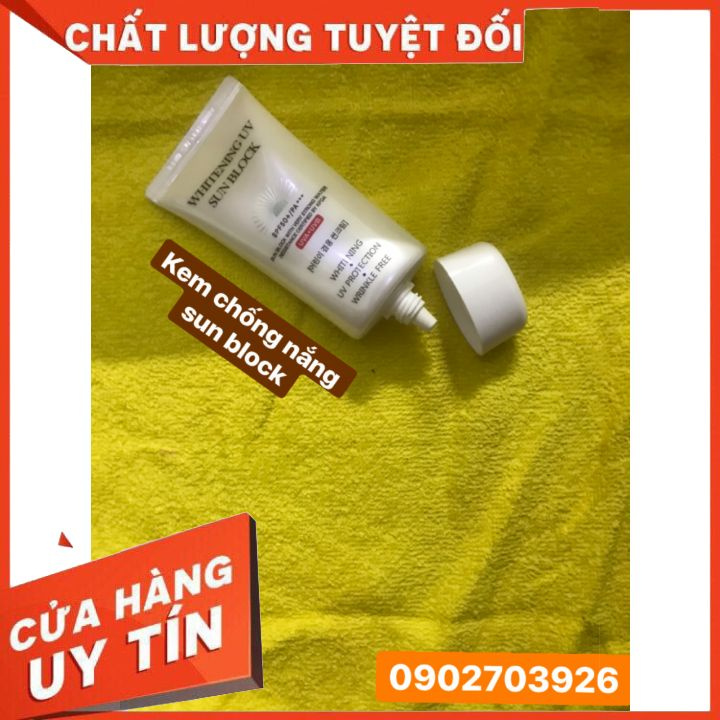 [FREESHIP] kem chống nắng SPF 50+ làm bật tone và  trắng da JIGOTT _ WHITNING UV SUNBIOCK  70ML kem còn che khuyết điểm