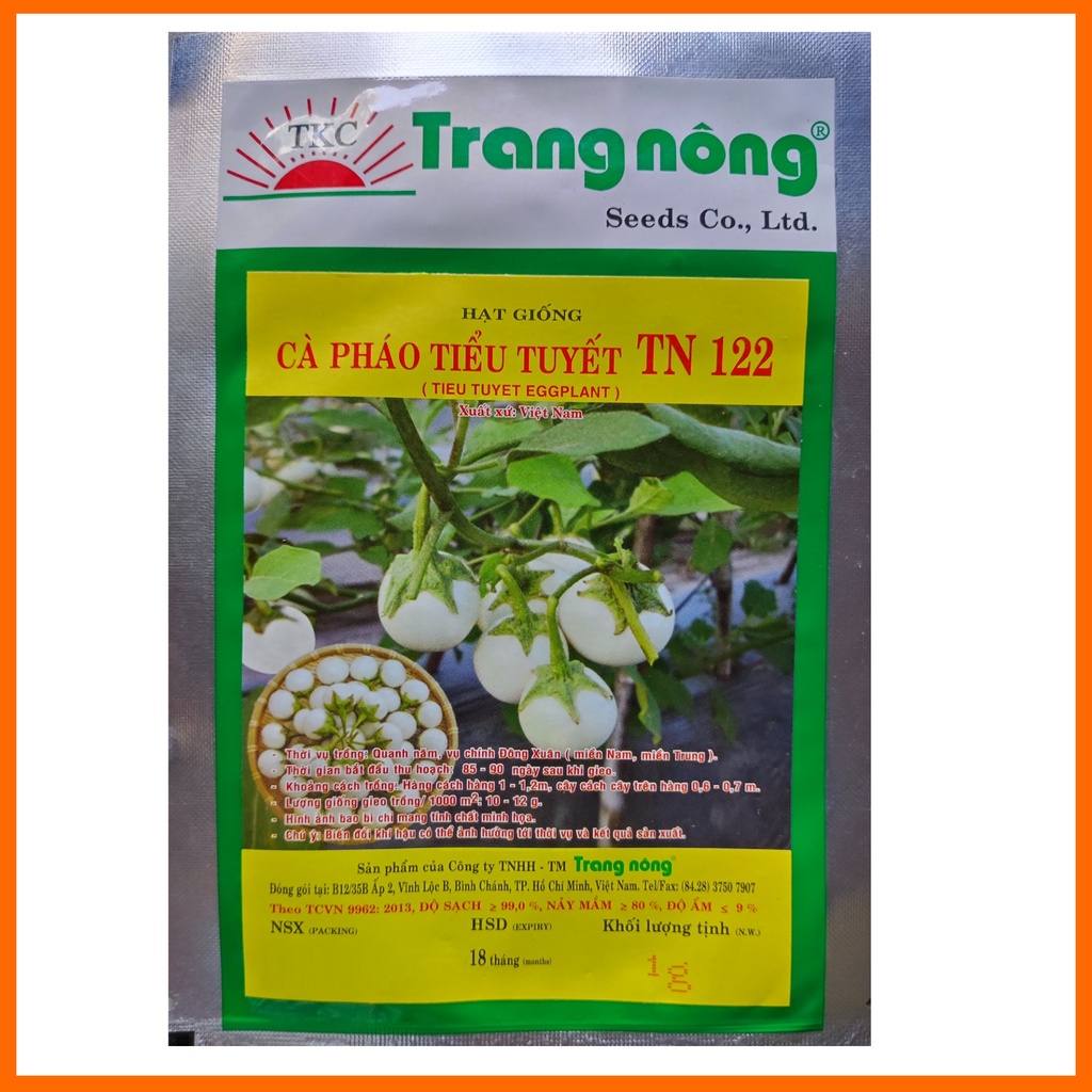Hạt Giống Cà Pháo Trắng Tiểu Tuyết (gói 1g)