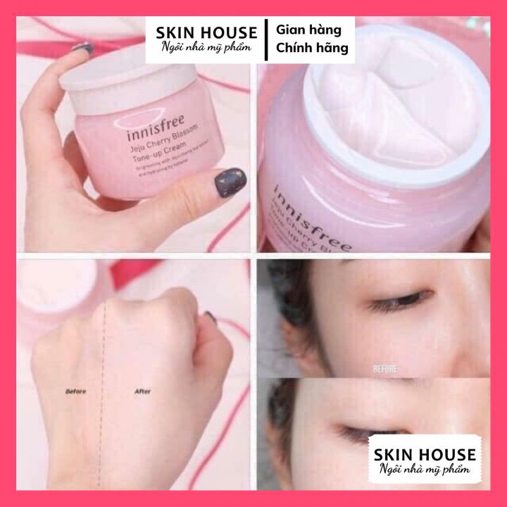 Kem dưỡng Innisfree Tone Up Cream - Kem dưỡng trắng da nâng tông Innisfree Jeju Cherry Blossom Tone Up Cream