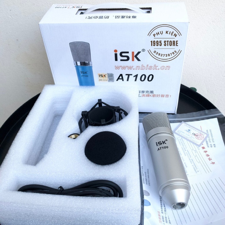 Micro Thu Lọc Âm Chuyên Livestream Có Dây AT 100 Bộ Mic Hát Cao Cấp Karaoke Thu Âm Chuyên Nghiệp - PHỤ KIỆN 1995