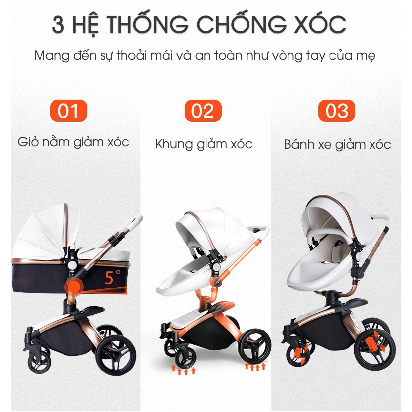 Xe đẩy cao cấp Chilux 360º - Điều chỉnh đa tư thế - Bảo hành 3 năm