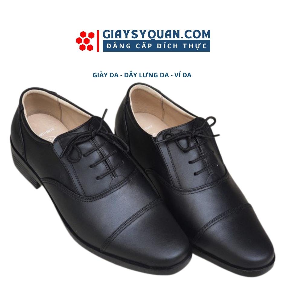 Giày da nam công sở, giày tây da bò thật lịch lãm màu đen Mã PN08