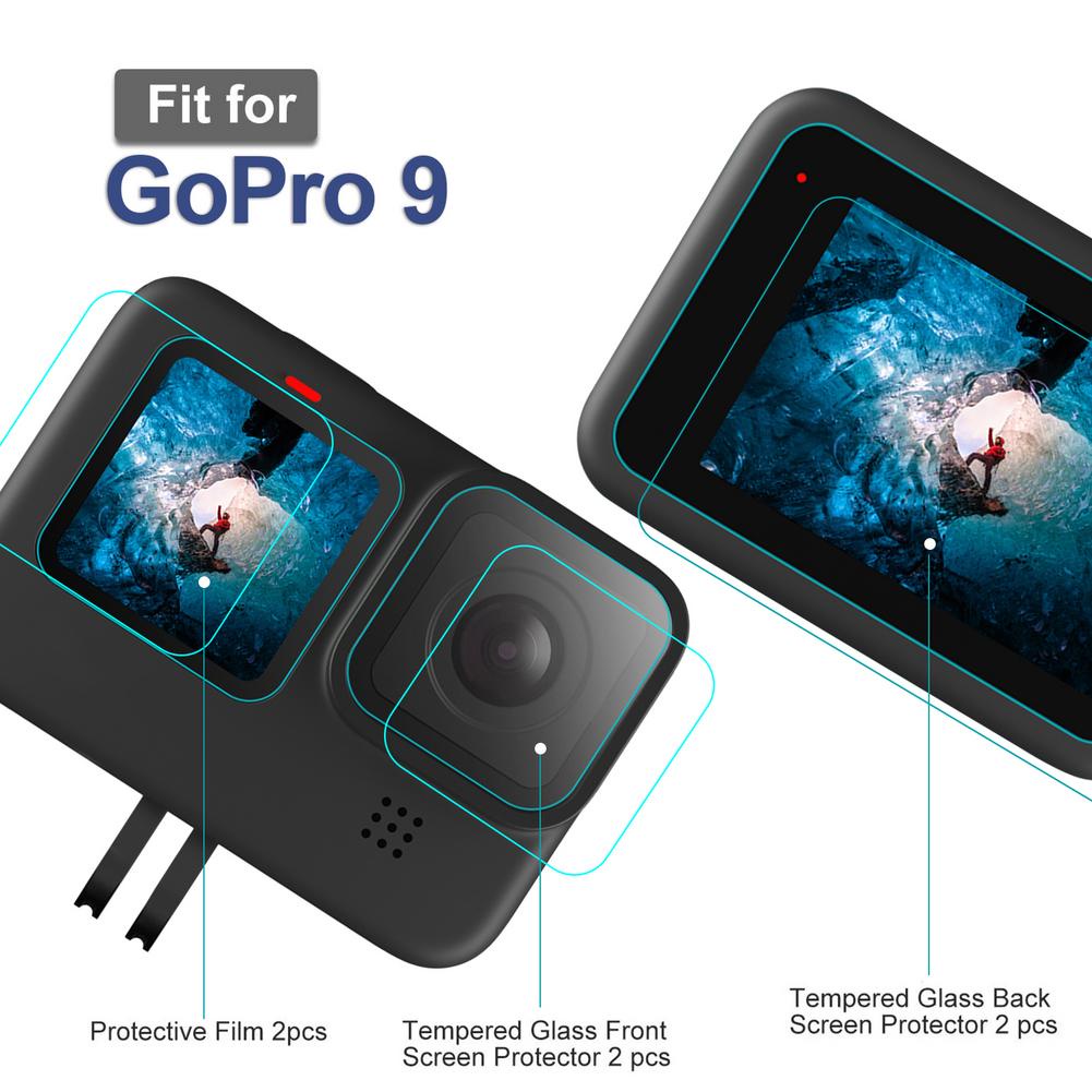 Kính cường lực siêu mỏng bảo vệ ống kính máy ảnh thể thao Go Pro 9 hero 10
