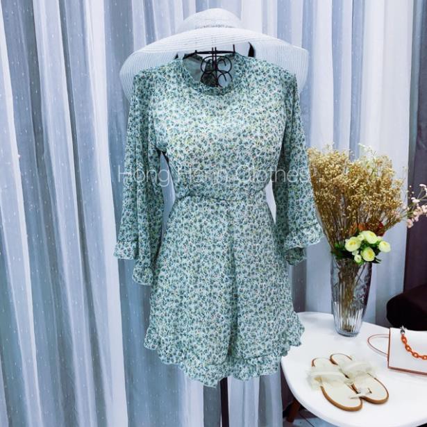 Jum giả váy hoa nhí màu xanh mint chất mát rượi