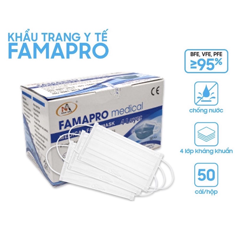 [Chính Hãng] Khẩu trang 4 lớp Famapro