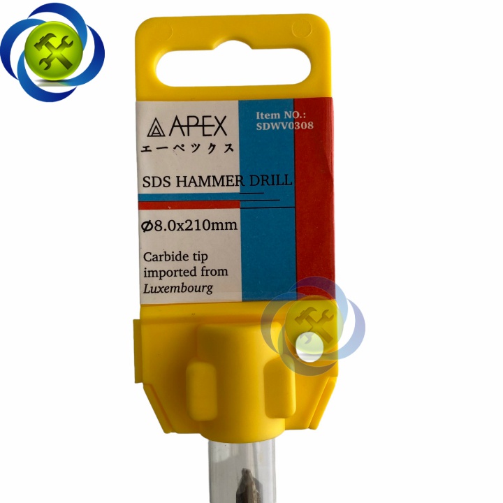 Mũi khoan bê tông 8mm APEX SDWV0308 8 x 210mm loại đầu gài