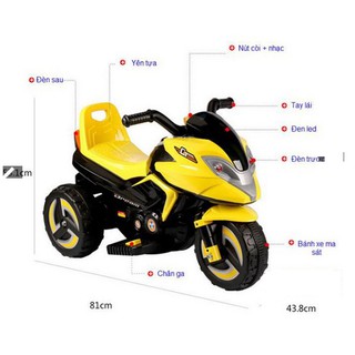 [Freeship] Xe máy điện trẻ em mẫu mới 2020 (có nhạc đèn)