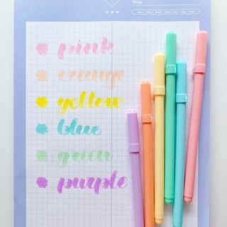 Hình ảnh thu nhỏ bút brush bộ 6 màu Winzige màu sắc ngọt ngào bút calligraphy brush giá rẻ bút lông màu bút nhiều màu soft brush sign pen-1