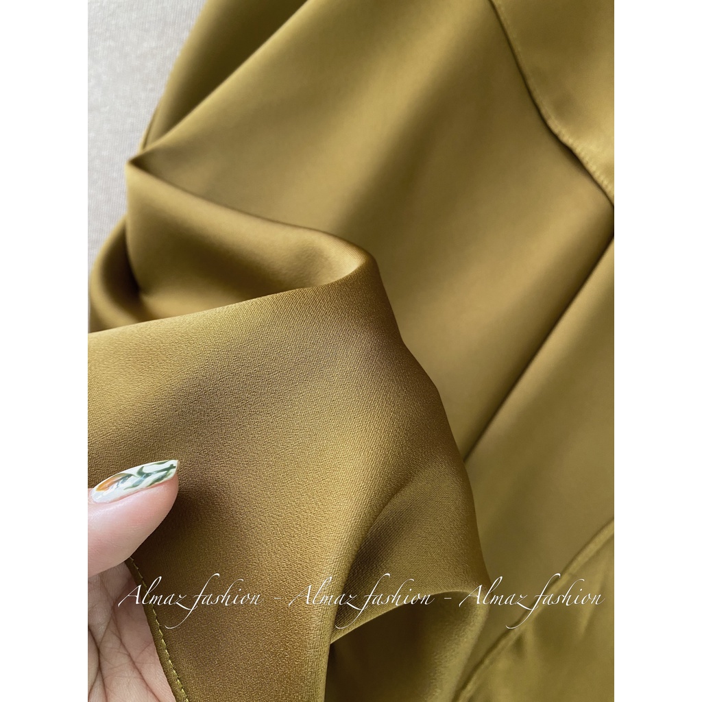Áo lụa 2 dây cổ vạt, áo 2 dây quyến rũ dễ mix đồ sang trọng lịch sự - Almaz Fashion