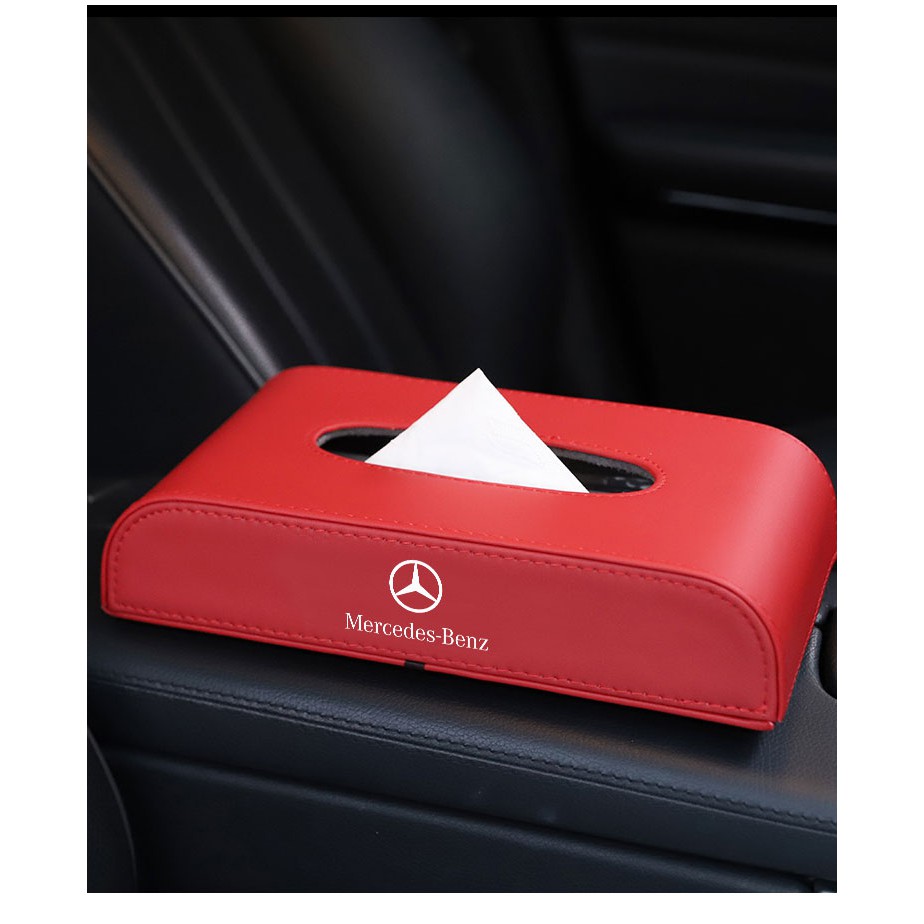 Hộp đựng khăn giấy bằng da chất lượng cao in logo xe hơi nổi tiếng