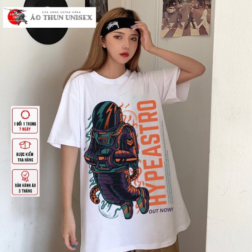 Áo thun tay lỡ phông Unisex from rộng nam nữ KAKISHOP , áo màu đen ulzzang in hình phi hành gia HYPEASTRO - KAKI 19 | BigBuy360 - bigbuy360.vn