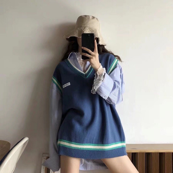 Áo gile len ulzzang nữ dáng Hàn Quốc, chất len đẹp không bai xù - 011 | WebRaoVat - webraovat.net.vn