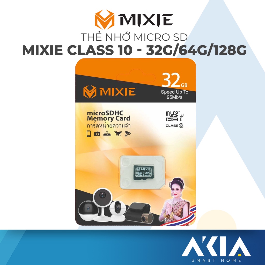 Thẻ nhớ MicroSDHC Mixie 32GB / 64G dung lượng 32G/64G tốc độ đọc 95mb/s, Tương thích Camera wifi, Máy Ảnh, Điện Thoại