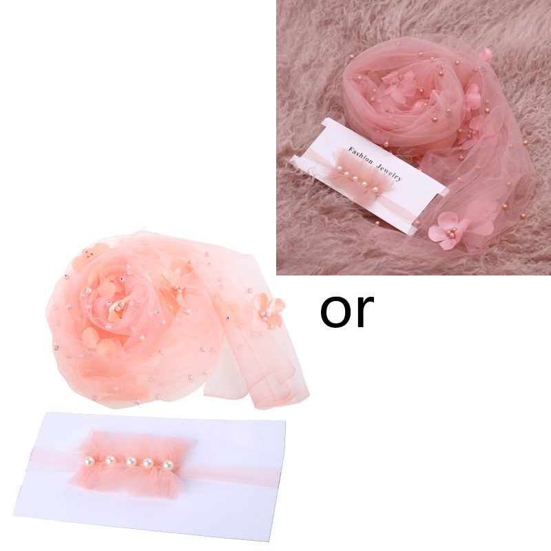 Set 2 Chăn Chiffon Quấn Bé Sơ Sinh Đính Hạt Cườm