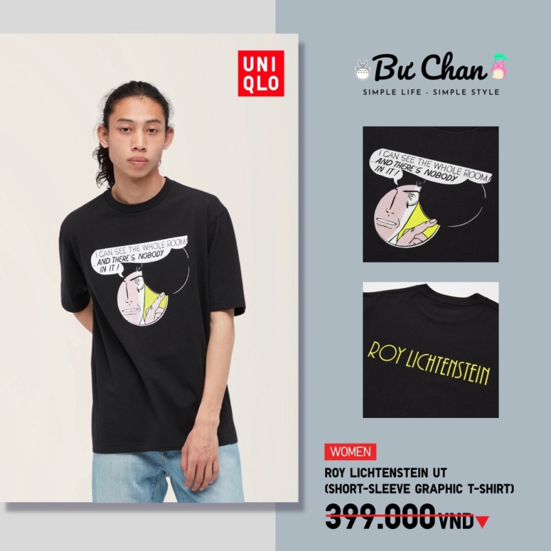 UNIQLO Ut Roy Lichtenstein Áo Thun Nam Nữ / Nam Giới 4 Hàng Có Sẵn (Màu Xanh Lá Cây)