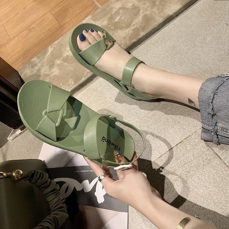 SANDAL NHỰA ÊM 2 QUAI MÀU SẮC