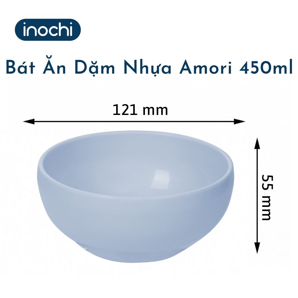 Bát nhựa ăn cơm ăn dặm cho bé nhựa chịu nhiệt inochi amori 850ml