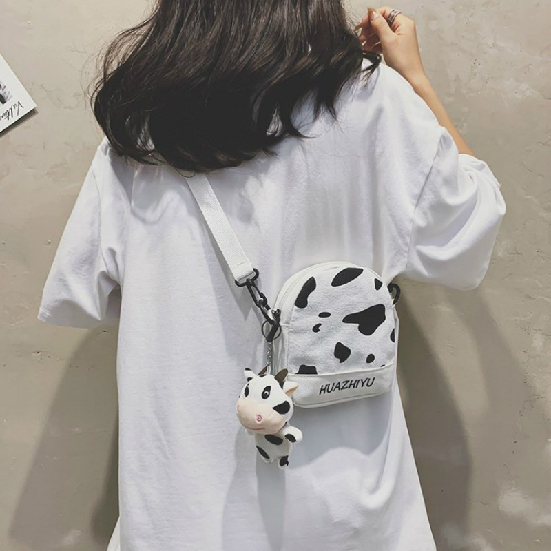 Túi xách đeo vai họa tiết da bò thời trang cho nữ mã 2021