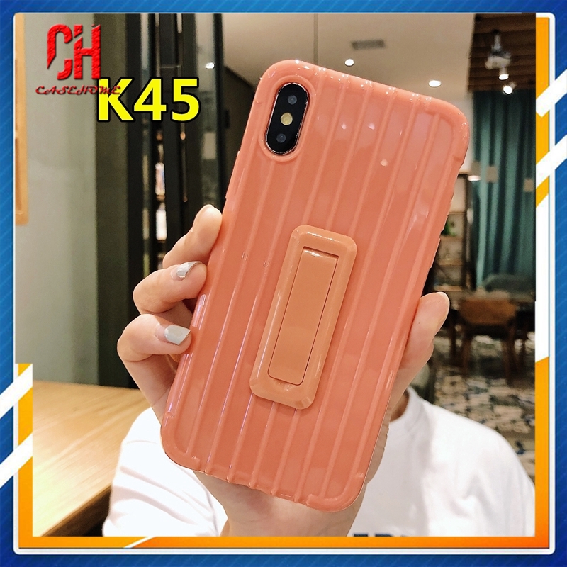 Ốp điện thoại họa tiết sọc vali màu kẹo kèm giá đỡ cho Realme C3 5i 5 Pro 3 3i 5 C11 C2 6 6i C1 X2 PRO 5S Q X2 XT 2 PRO U1