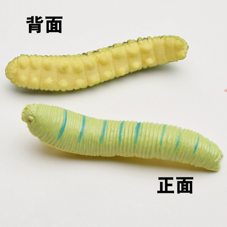 Set 12 Con Sâu Giả Bằng Nhựa Cho Bé Tập Bò Tập Chơi Hoặc Làm Mồi Câu Cá