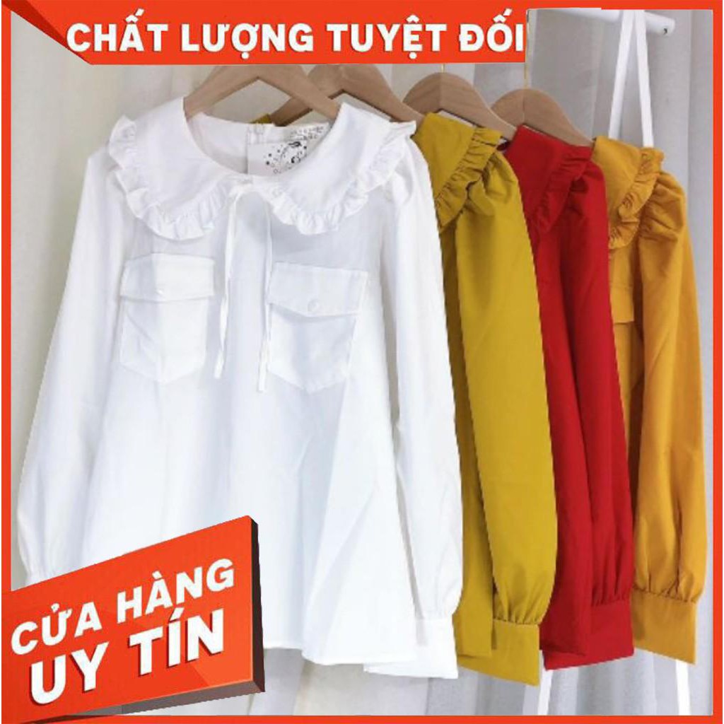 [Mã WA1606 giảm 15% đơn 99k] Áo sơ mi cổ bèo 2 túi ngực loại 1