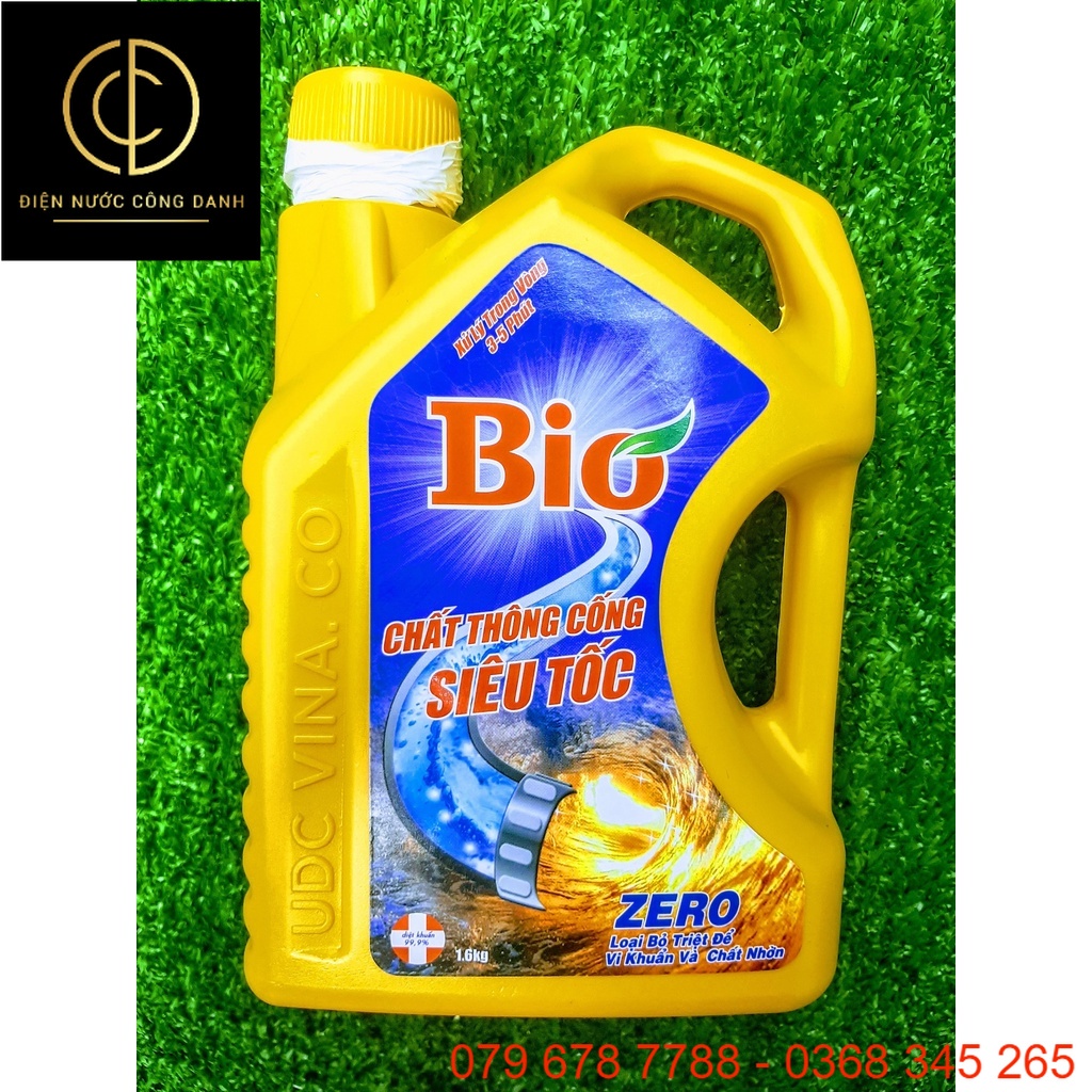 Nước Thông Cống, Cầu Cực Mạnh Bio 1,6Kg Thông Tắt Nghẽn Siêu Tốc.
