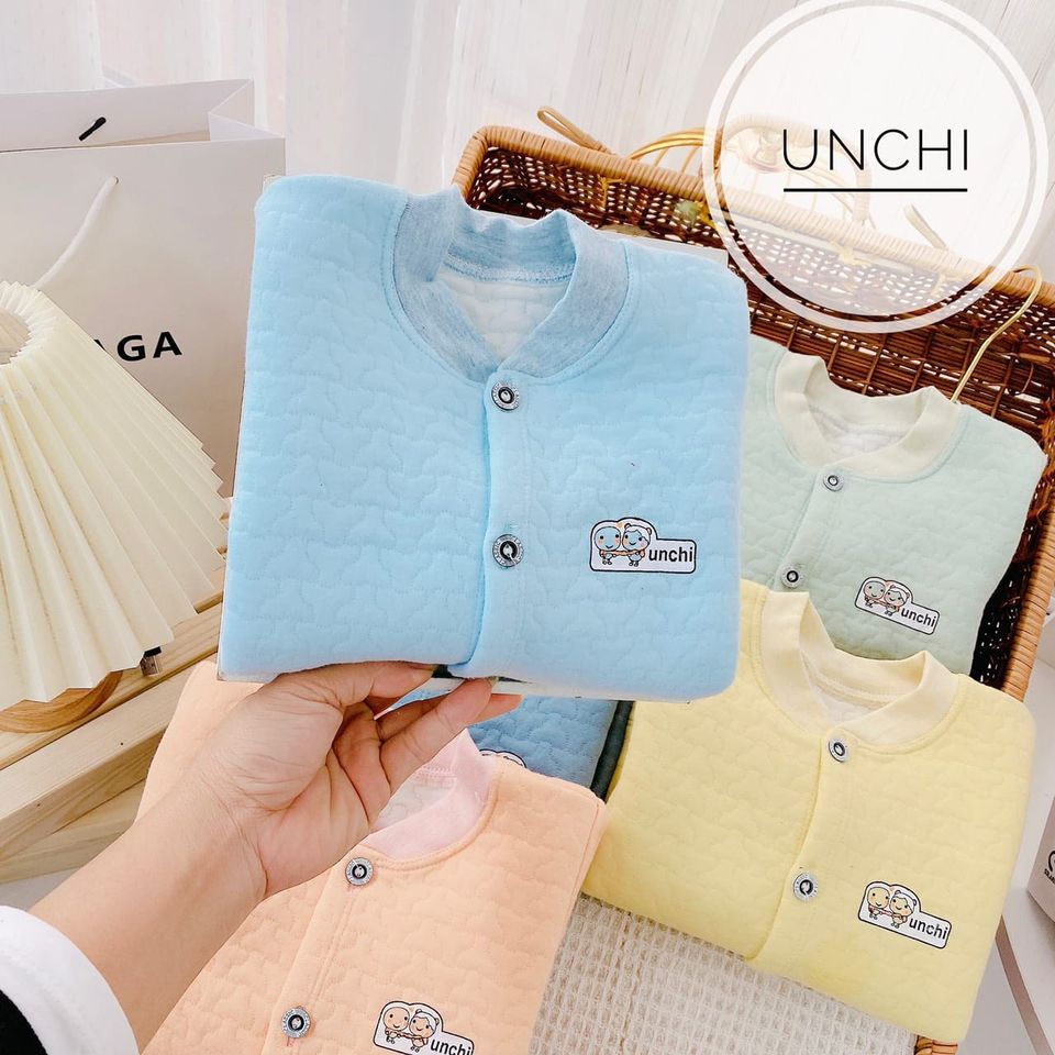 Đồ bộ dài tay xốp loại đẹp UNCHI nền màu cúc giữa cực đẹp bé trai bé gái thu đông Namkidshop (QATE401)