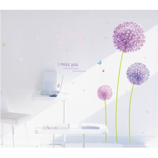 Decal trang trí hoa Cẩm Tú Cầu Tím ( Kèm Video thật )