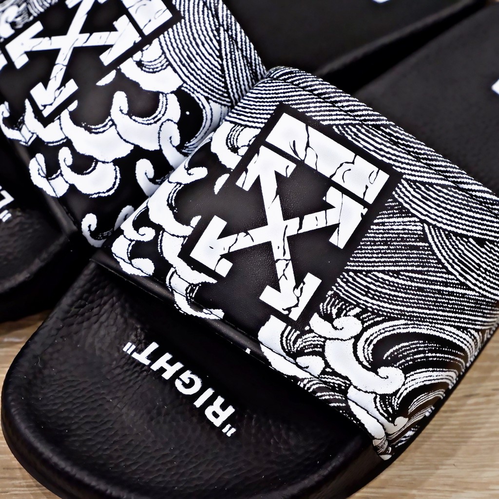 Dép Off White logo printed slides ss20