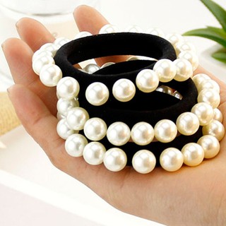 Dây cột tóc ngọc trai màu đen