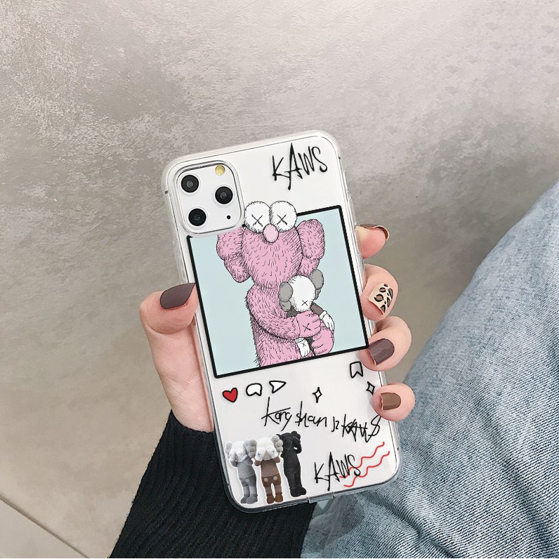Ốp iphone silicon dẻo trong suốt Kaws One dành cho iphone 6 đến 13promax - t31