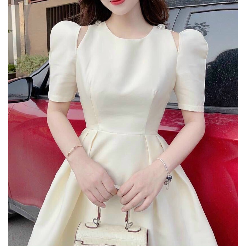 " Free ship" Đầm tiểu thư chất vải tapta dày dặn thích hợp đi tiệc dạo phố size từ 55kg trở xuống