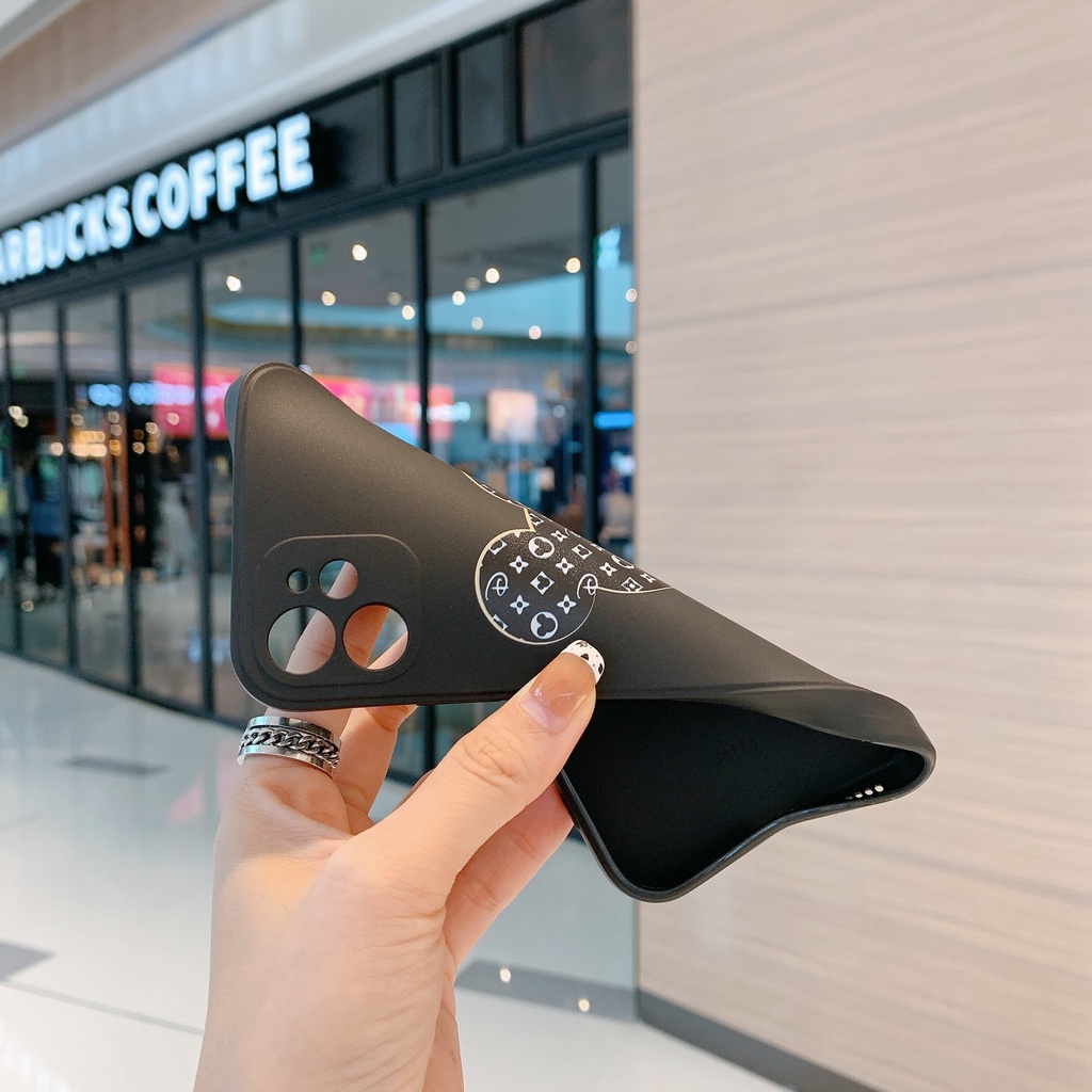 Ốp Điện Thoại Viền Thẳng Họa Tiết Chuột Mickey Disney Cho iPhone 7 plus 8 plus Xs max xr 11 pro max 12 pro max 13 pro max