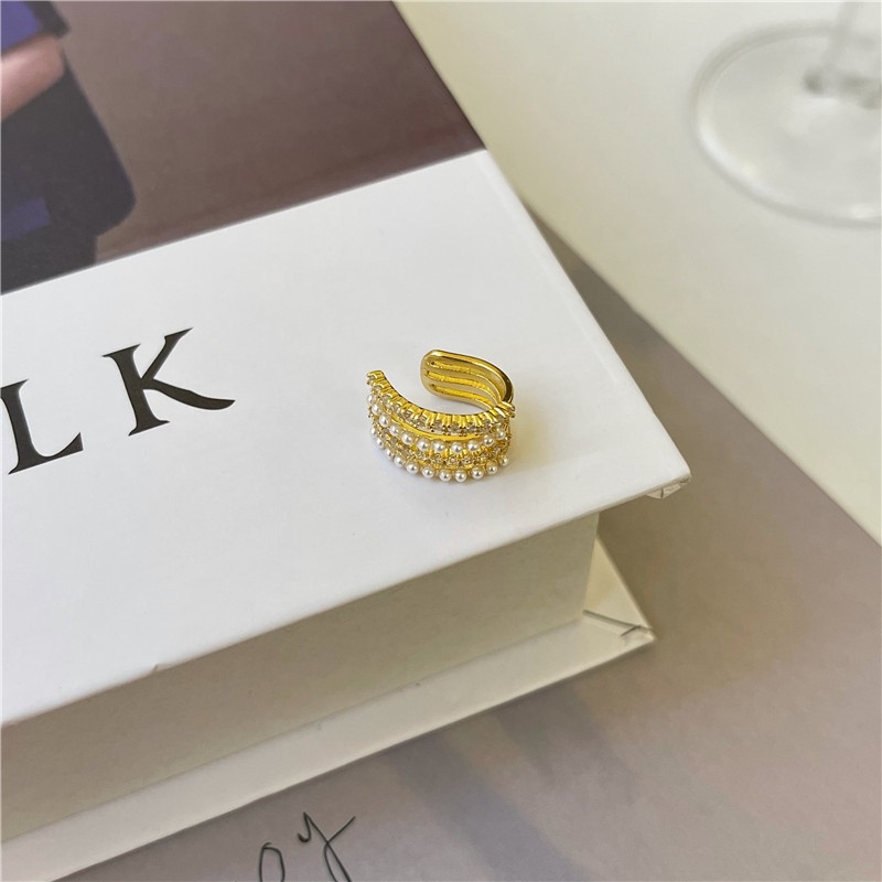 Khuyên tai kẹp vành một bên không bấm lỗ K082 bằng hợp kim mạ vàng Leous Accessories (1 chiếc)