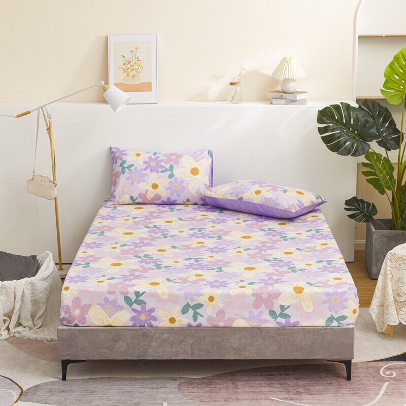 Bộ Ga Gối ❤️ ga gối cotton 100% họa tiết hoa nhí vintage phong cách Hàn Quốc đủ size đệm nhập khẩu chính hãng
