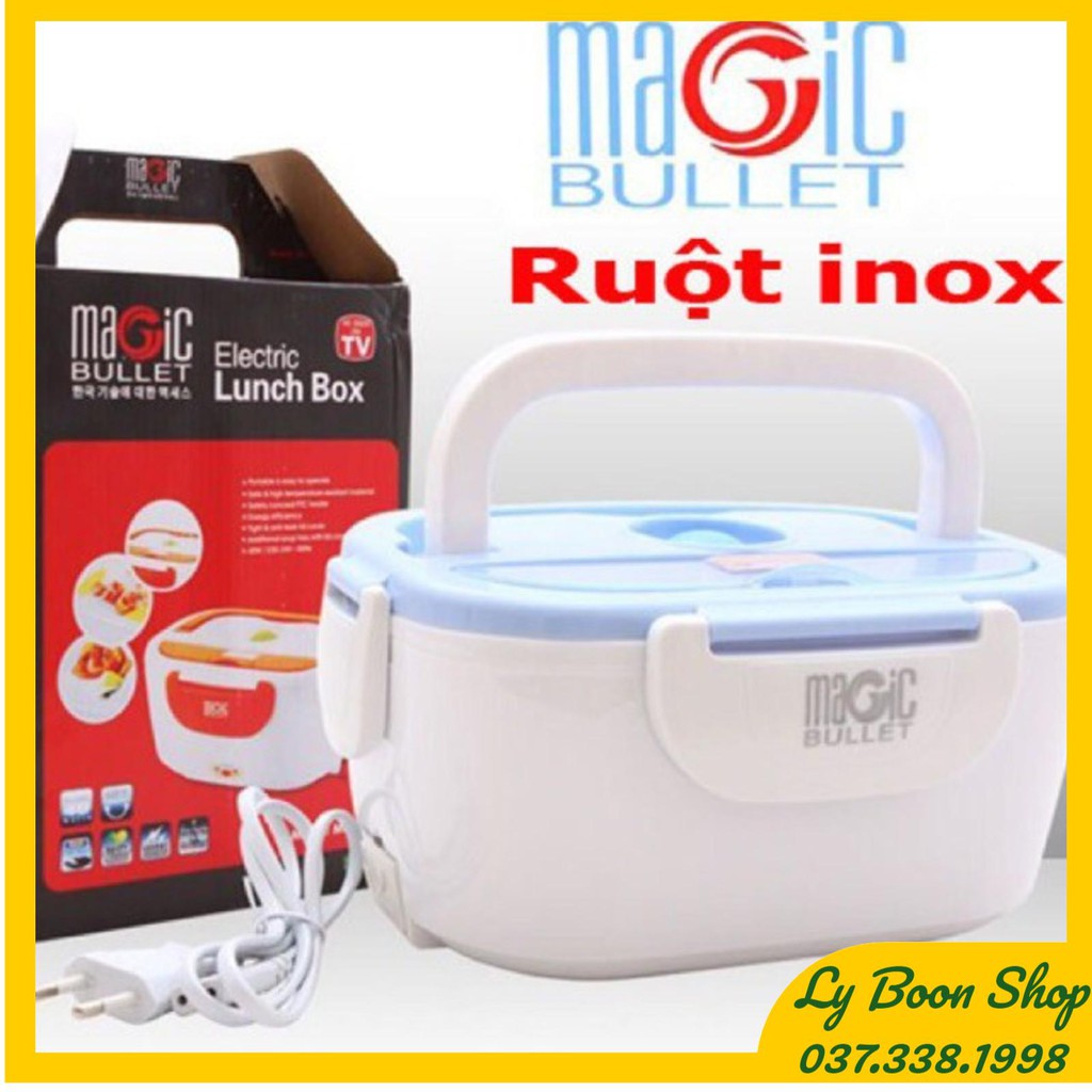 [Shop gia dụng]  Hộp Cơm Hâm Nóng Giữ Nhiệt Magic Bullet Ruột Inox