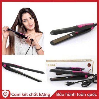 Sale-Máy duỗi tóc thẳng chính hãng Kemei mini bản kẹp phủ sứ loại tốt KP40122