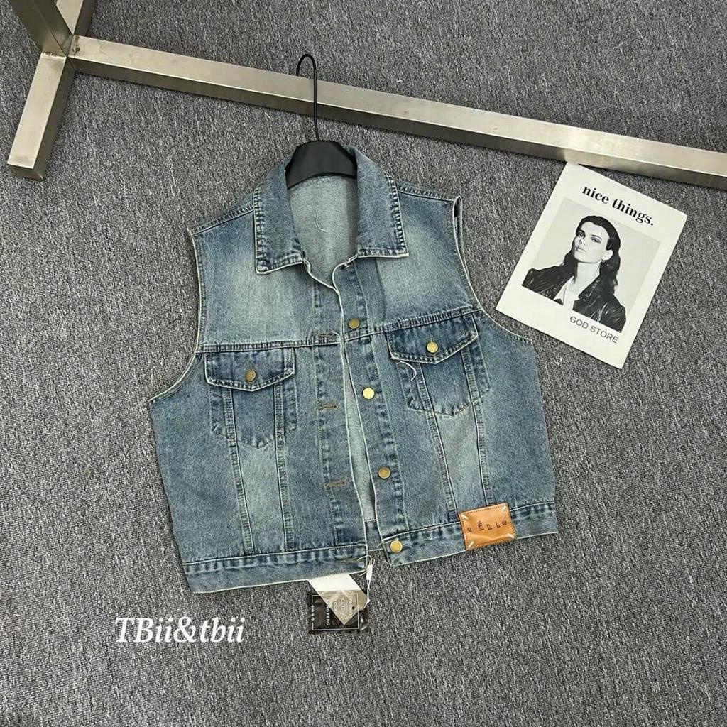 ❌Hàng Mới Về❌Áo Khoác Ngoài Áo Khoác Gile Bò Dáng Cá Tính Trẻ Trung - Tổng Kho Quần Áo VP88368