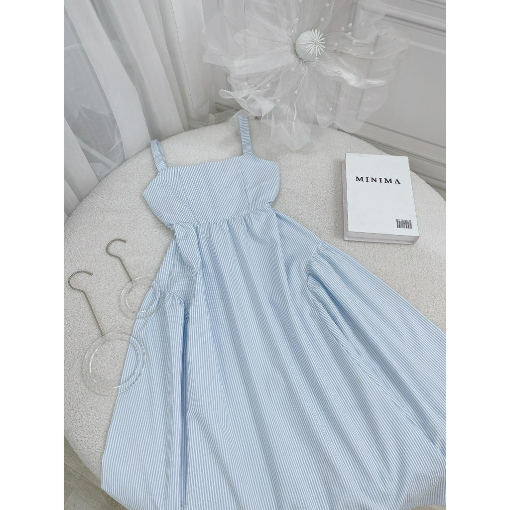 ĐẦM 2 DÂY XANH MIDI BẢN TO XỐP NHÚN TÙNG 2 BÊN (TH)