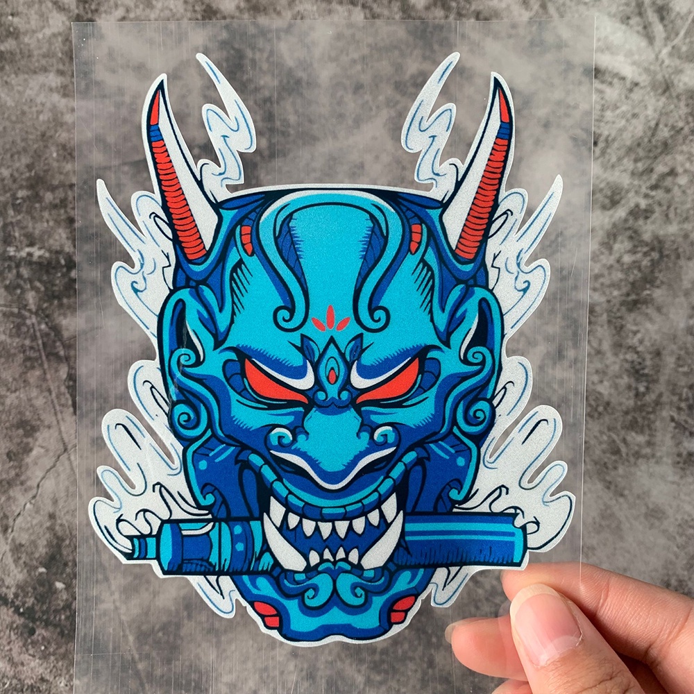 Miếng Dán Đề Can Phản Quang Chống Nước Hình Samurai Nhật Bản Cho Xe Hơi Xe Máy Xe Đạp