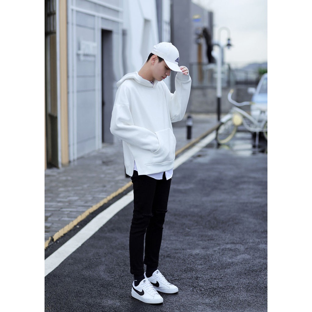 Áo khoác Hoodie Thun nỉ bông BASIC WHITE Unisex