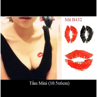 Xăm dán Tattoo đôi môi B432