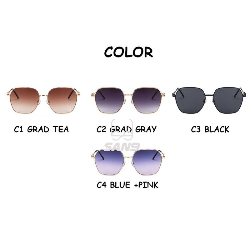 (KIQI-FASHION) COD Kính Mát Gọng Kim Loại Chống Tia UV400 Phong Cách Hàn Quốc Mới