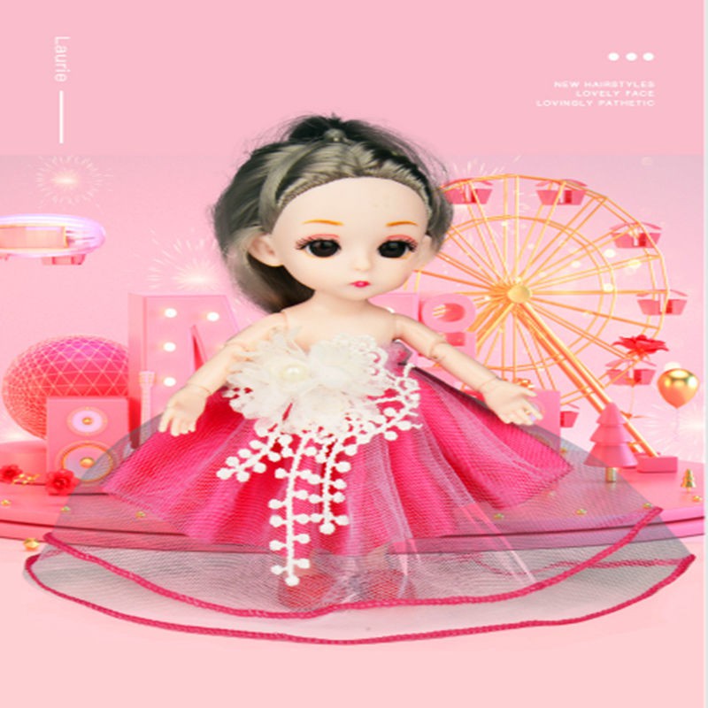 Barbie 8 điểm 17 cm 13 khớp gói có thể thay đổi bộ quần áo Juliann búp bê công chúa dễ thương