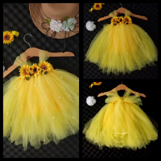 Đầm TuTu hoa mặt trời size cho bé từ 0 đến 3tuổi