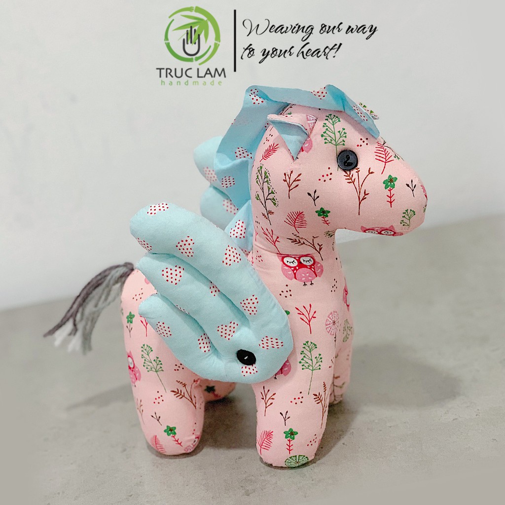 Đồ Chơi Cho Bé Thú Nhồi Bông Hình Con Ngựa Pony Vải Hoa Bông Gòn Cao Cấp P3 – Trúc Lâm Handmade