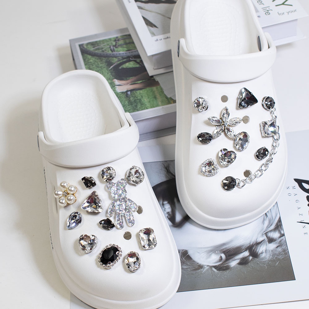 Phụ Kiện Khóa Giày Crocs Đính Đá Pha Lê Trang Trí Thời Trang Cho Nữ